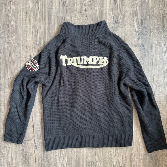 Lucy Brand Vintage Triumph Handcrafted Knit Zip Up Sweater XL - Picture 1 of 4